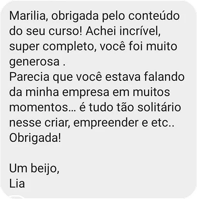 Depoimento de aluna